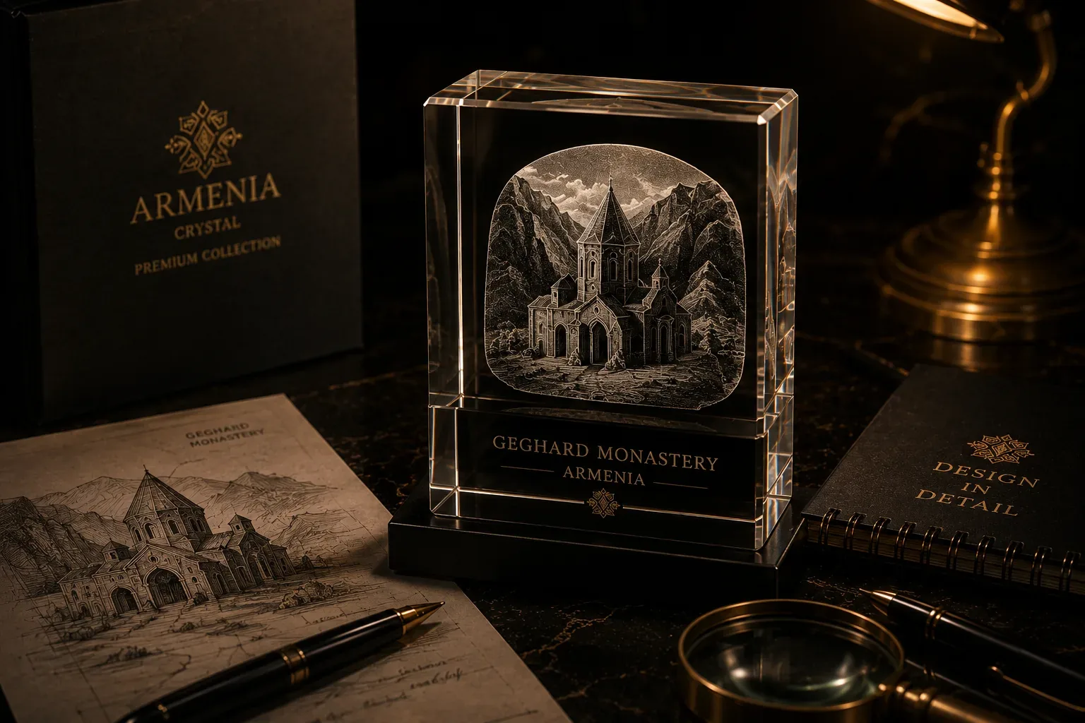 Illuminated Armenia Crystal piece